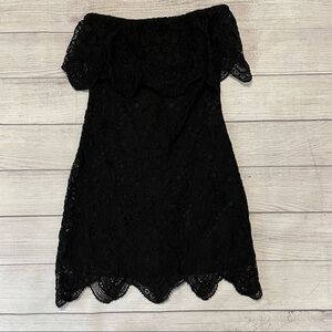 BB Dakota Black A Lace of You Strapless Dress